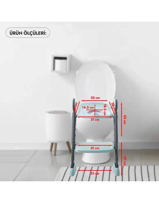 Omarı Pratik Katlanabilir Klozet Adaptörü Mercan