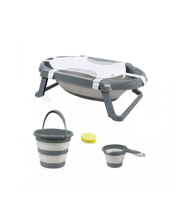 Omarı Pratik ve Katlanabilir Banyo Seti Antrasit Renkli