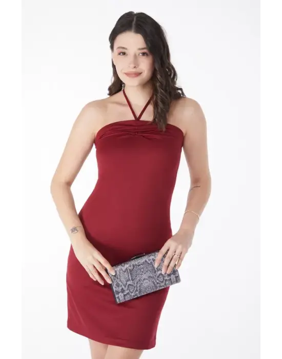 Modern Bağcık Detaylı Abiye Elbise