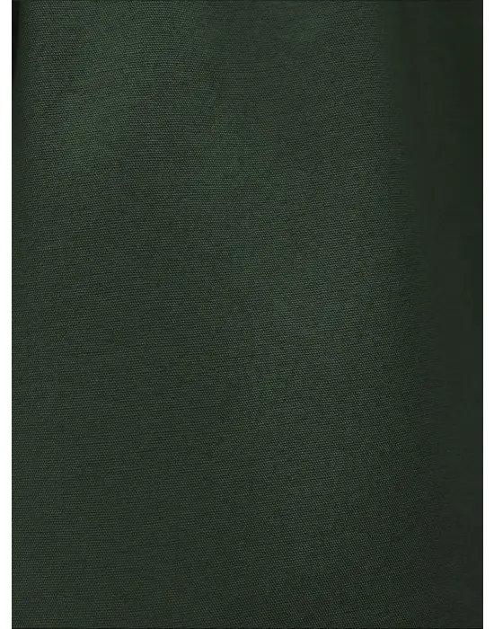 Bağcık Detaylı Bol Paça Beli Lastikli Keten Pantolon -Haki