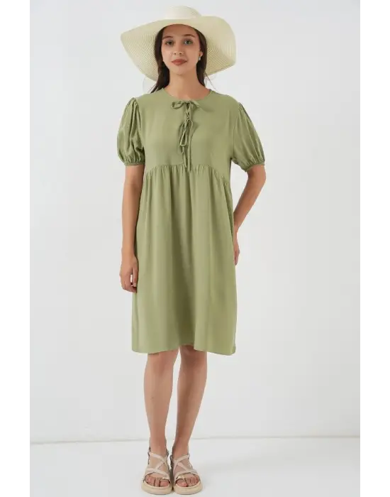 Bağcıklı Midi Elbise 2575 - C. Çağla