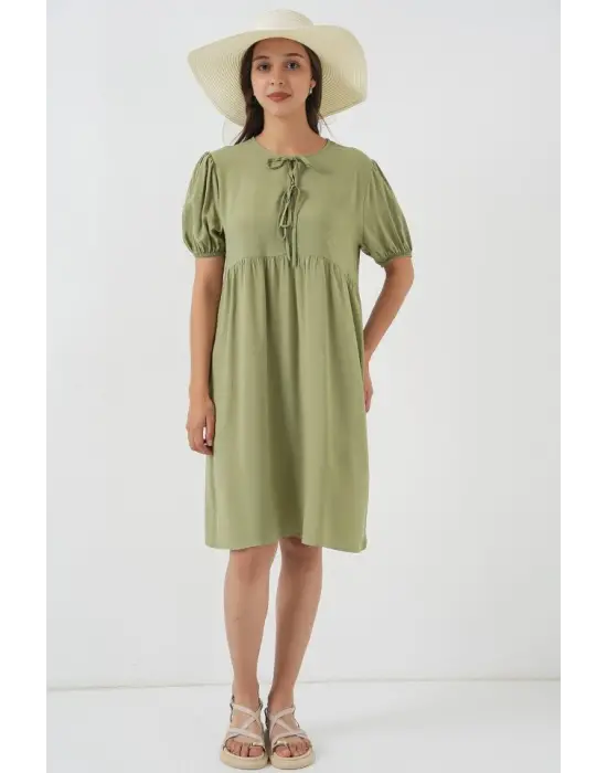 Bağcıklı Midi Elbise 2575 - C. Çağla