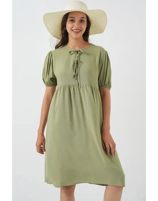 Bağcıklı Midi Elbise 2575 - C. Çağla