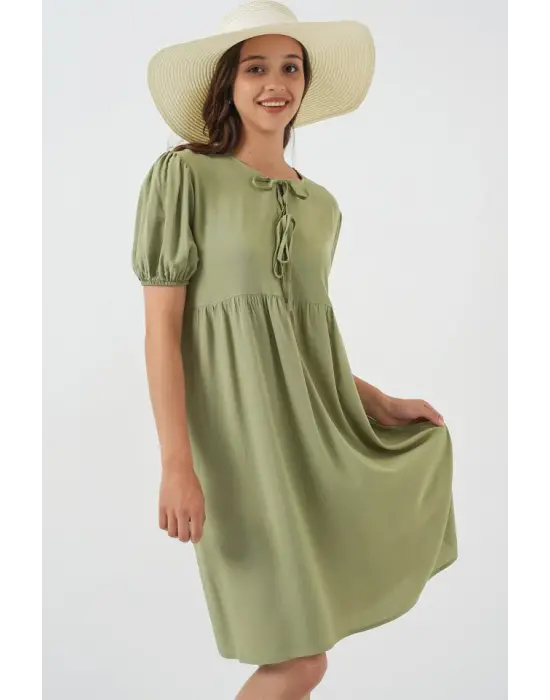 Bağcıklı Midi Elbise 2575 - C. Çağla