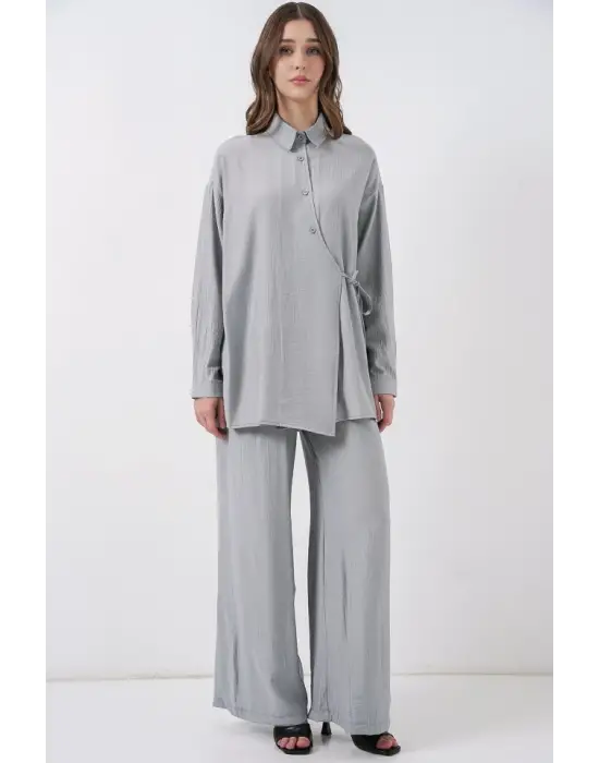 Modern İkili Takım Pantolon - Gri