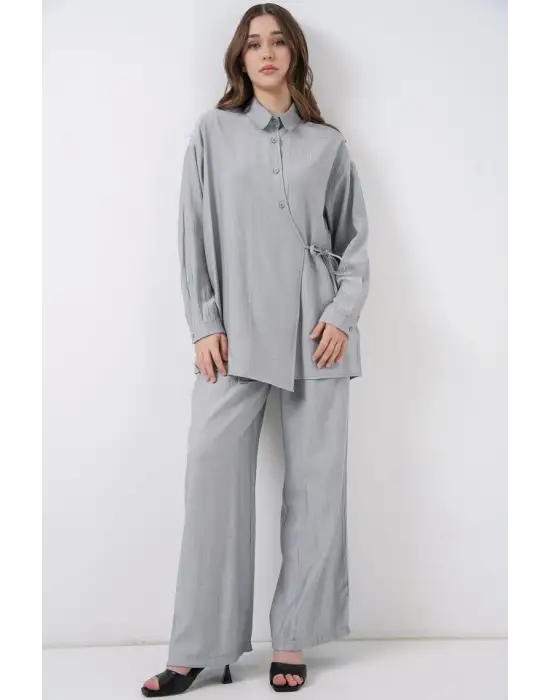 Modern İkili Takım Pantolon - Gri
