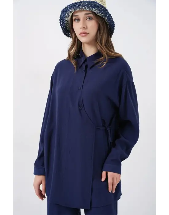 Modern İkili Takım Lacivert Tunik Pantolon