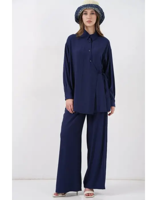 Modern İkili Takım Lacivert Tunik Pantolon