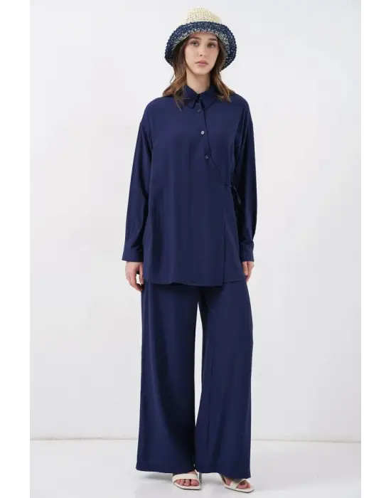 Modern İkili Takım Lacivert Tunik Pantolon