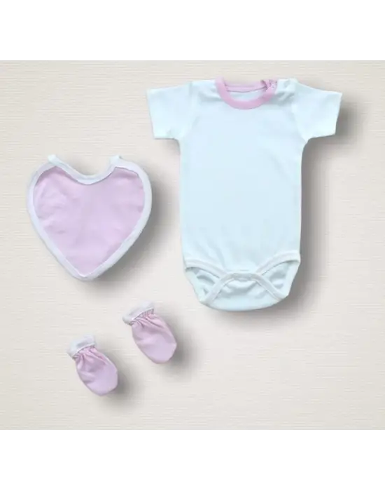 Çiçekli Nakışlı Zıbın Takımı Pembe