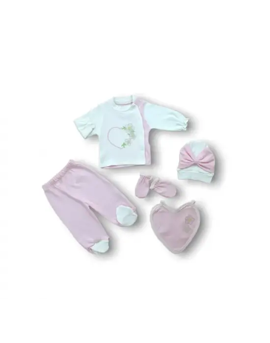 Romantik Nakışlı 5li Zıbın Takımı