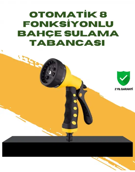 Bahçe Sulama Tabancası Hortum Ucu 8 Fonksiyonlu Ayarlanabilir