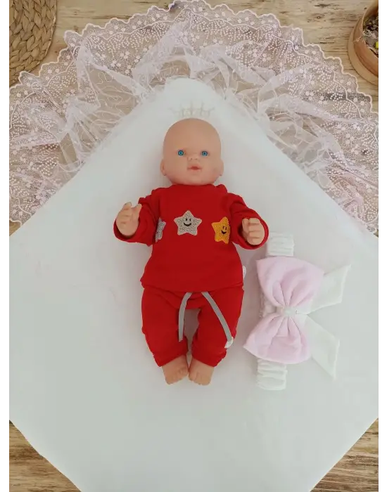 Zarif İnci Fiyonklu Dantel Kundak Bebek Battaniyesi