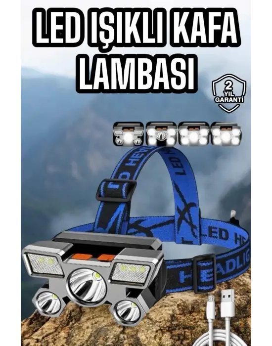 Balıkçı Kafa Lambası Led Işık 4 Farklı Mod Esnek Ve Ayarlanabilir