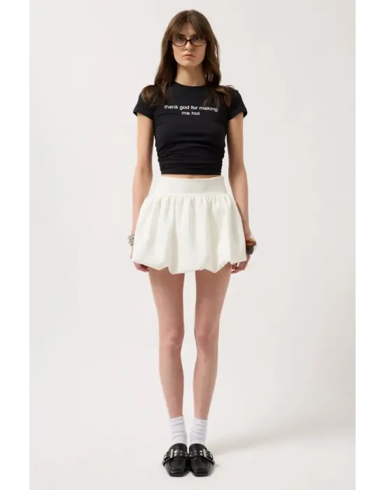 Balon Detay Mini Etek