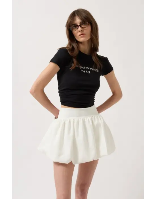 Balon Detay Mini Etek