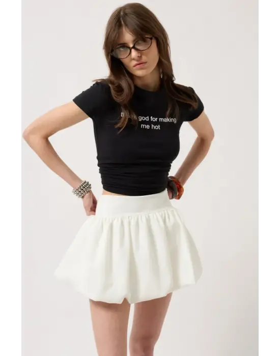 Balon Detay Mini Etek