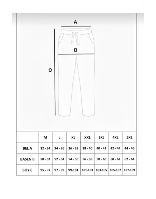 Bambu Likralı Ring Viskon Battal Beden Pijama Altı 6020