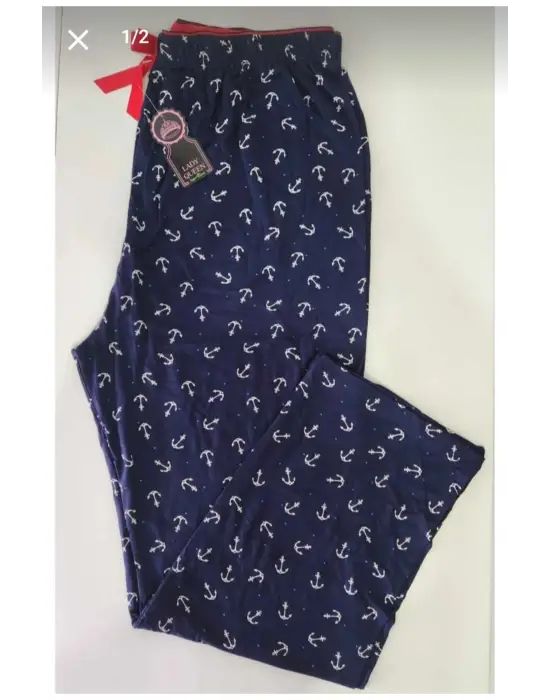 Bambu Likralı Ring Viskon Battal Beden Pijama Altı 6020