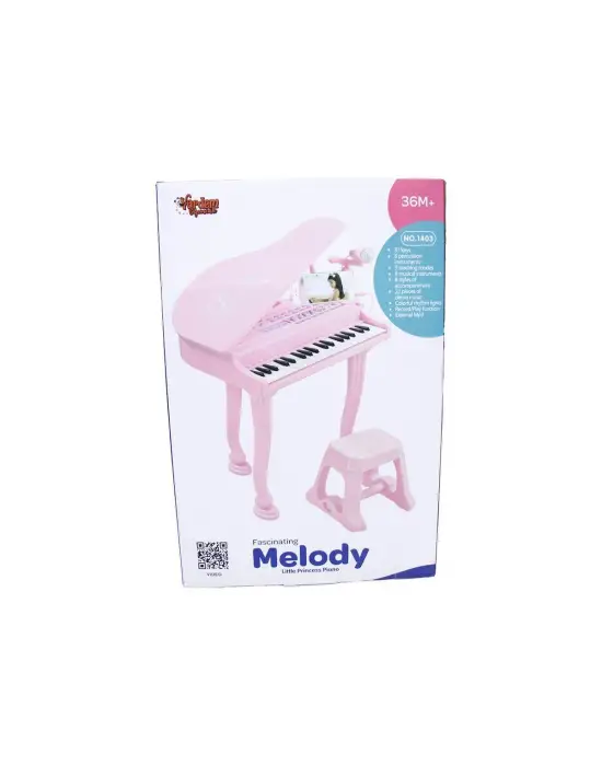 BAO-1403-0213 PİNK 37 TUŞ BÜYÜK PEMBE PİYANO MP3 VE MİKROFONLU