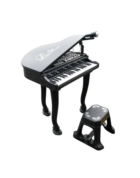 Omarı Mikrofonlu 37 Tuşlu MP3 Çalar Büyük Siyah Piyano