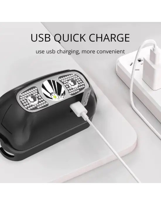 Baretta Brt61 Xpe Pearls Led Hareket Sensörlü Mini Usb Şarjlı Kafa Feneri