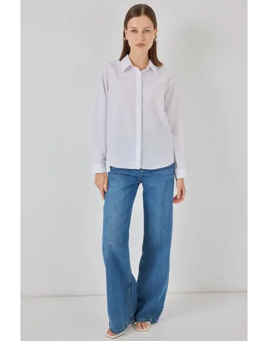 Basic Gömlek 20348 - Beyaz