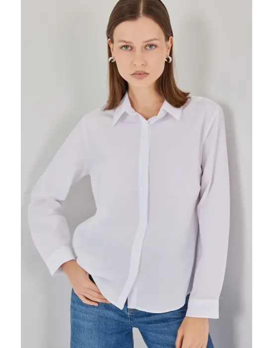 Basic Gömlek 20348 - Beyaz