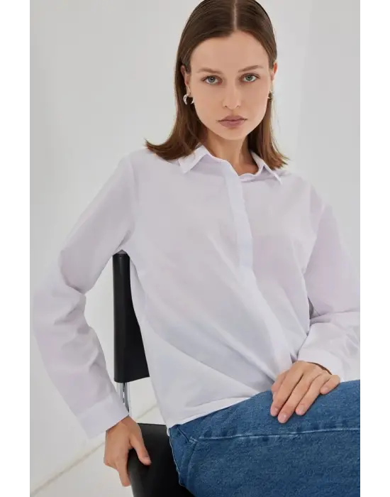 Basic Gömlek 20348 - Beyaz