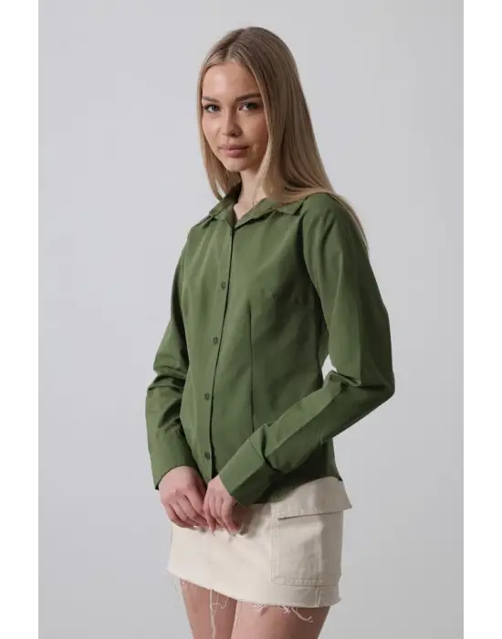 Basic Gömlek - Koyu Haki