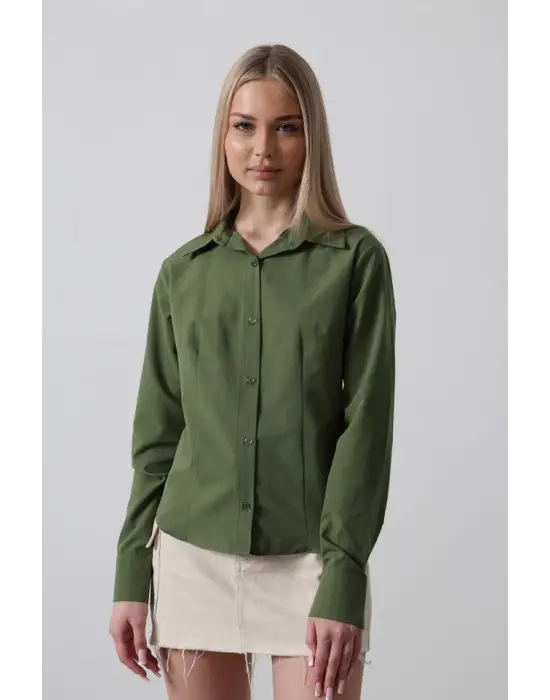 Basic Gömlek - Koyu Haki