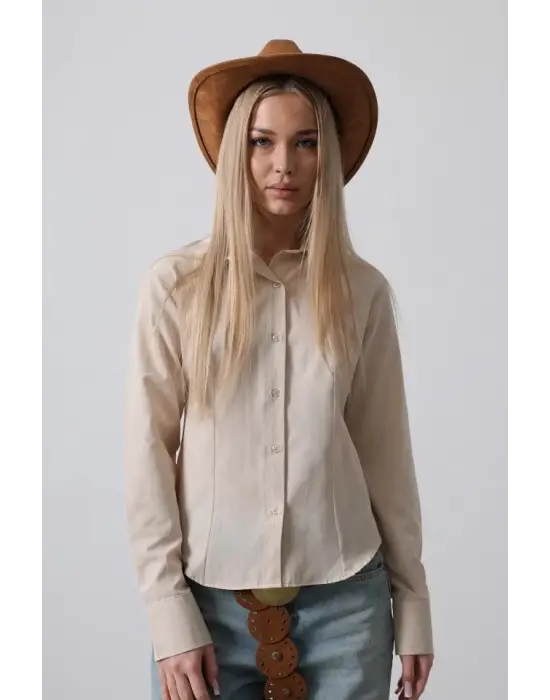 Omarı Yumuşak Dokulu Oversize Gömlek