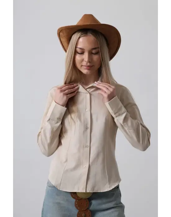 Omarı Yumuşak Dokulu Oversize Gömlek