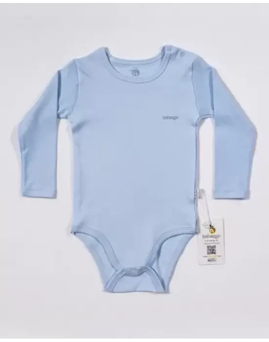 Omarı Şık Mavi Uzun Kollu Basic Body