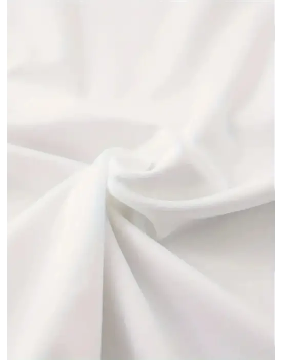 Beyaz Baskılı Oversize Bisiklet Yaka T-shirt Kadın Giyim