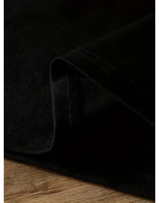 Siyah Baskılı Oversize Bisiklet Yaka T-shirt Kadın Giyim