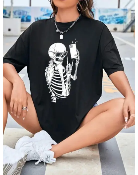 Baskılı T-shirt - Siyah