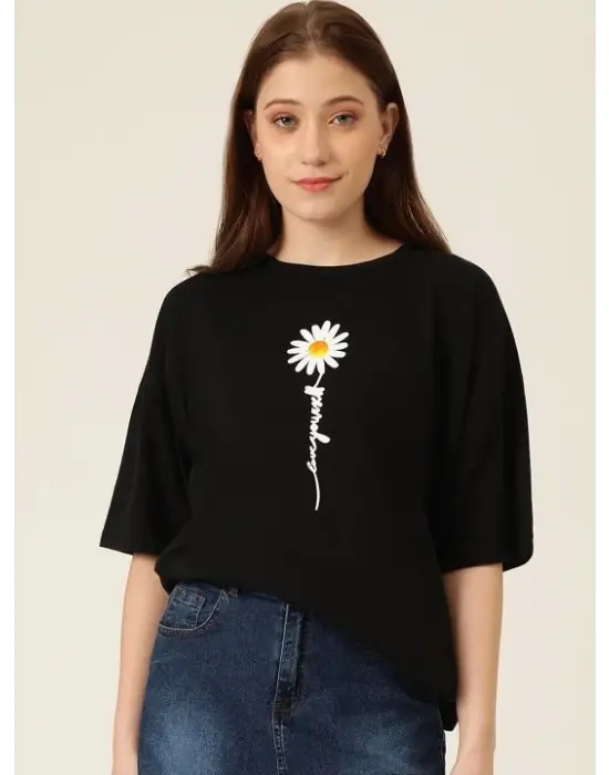 Baskılı T-shirt - Siyah