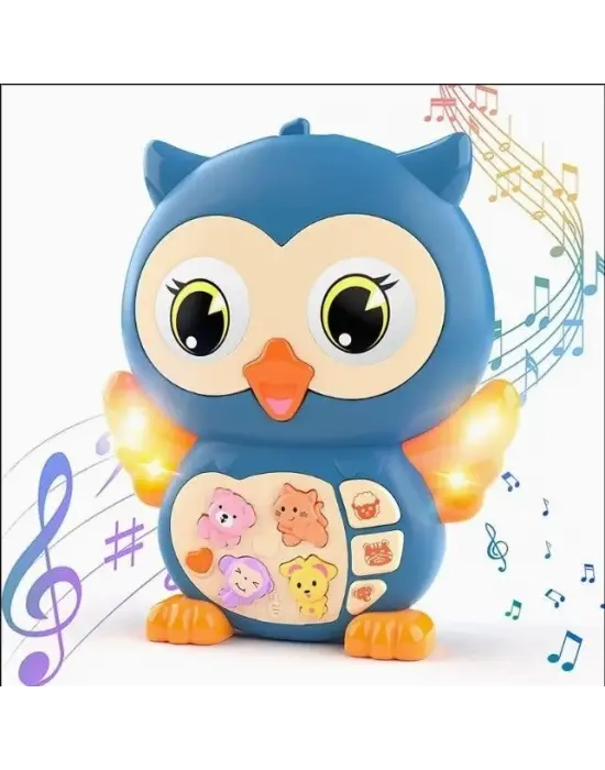 Baykuş Eğitici Bebek Piyanosu - Mavi