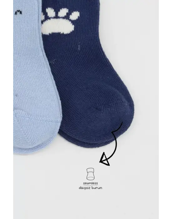 Omarı Rahat ve Trend Bear Soket Çorap Seti - Mavi