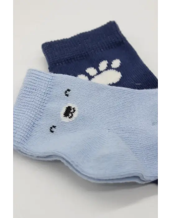 Omarı Rahat ve Trend Bear Soket Çorap Seti - Mavi