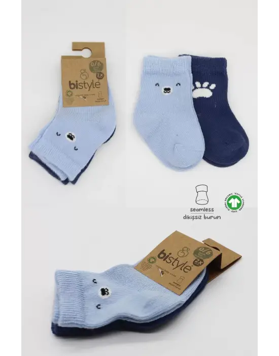 Omarı Rahat ve Trend Bear Soket Çorap Seti - Mavi