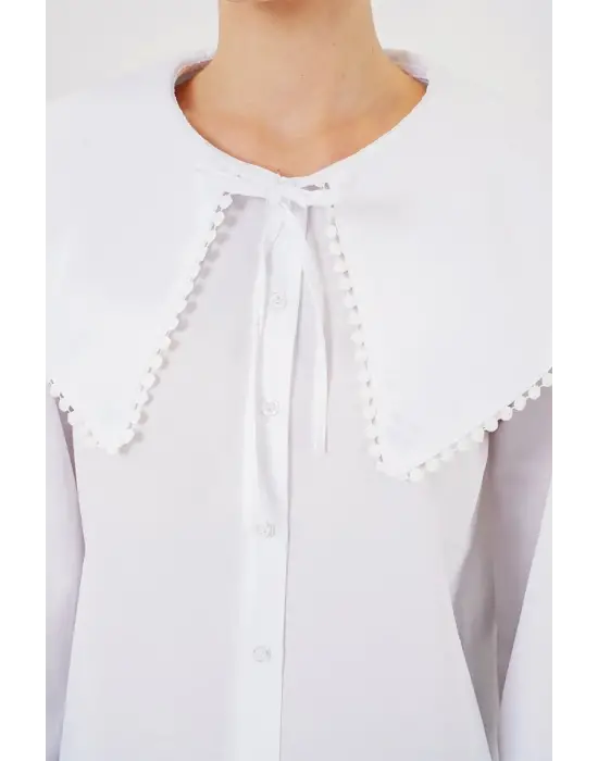 Şık Bebe Yaka Gömlek - Beyaz
