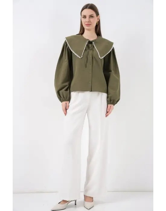 Bebe Yaka Gömlek 20314 - Haki