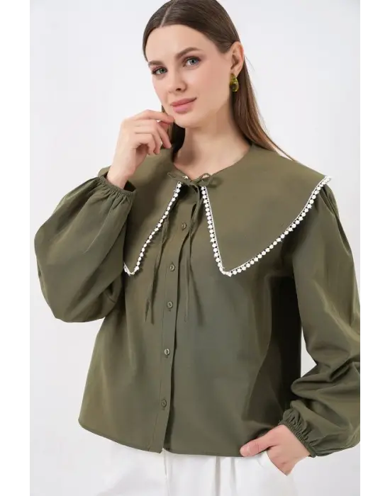 Bebe Yaka Gömlek 20314 - Haki