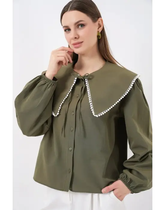 Bebe Yaka Gömlek 20314 - Haki