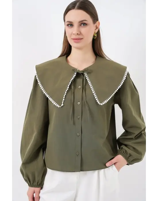 Bebe Yaka Gömlek 20314 - Haki