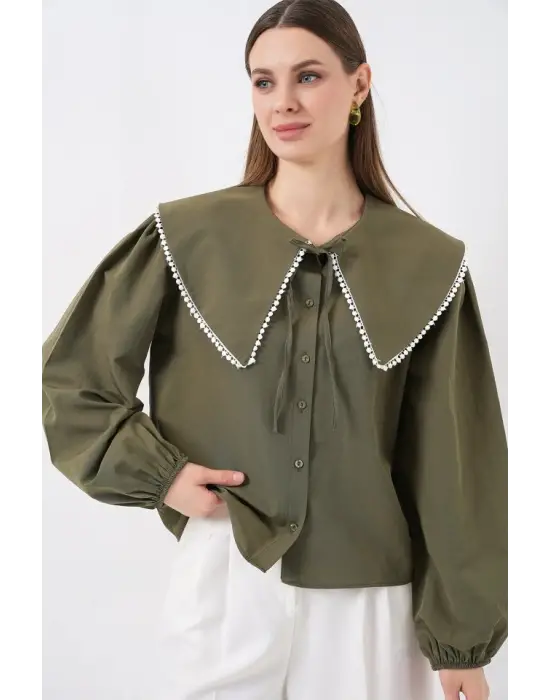 Bebe Yaka Gömlek 20314 - Haki