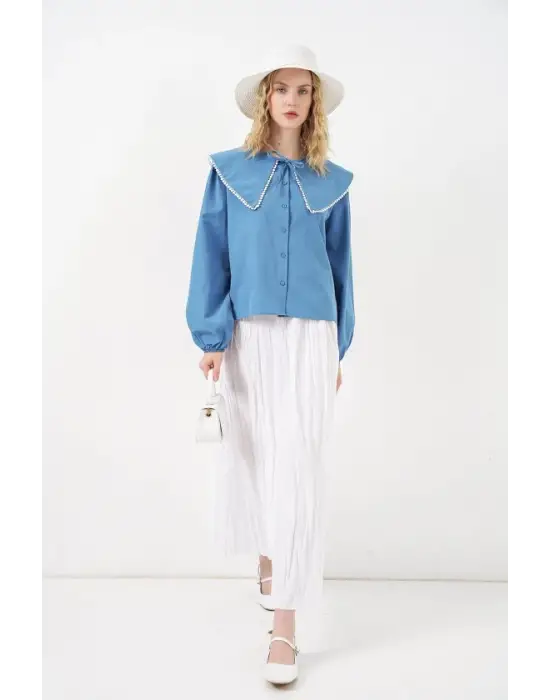 Bebe Yaka Gömlek 20314 - İndigo