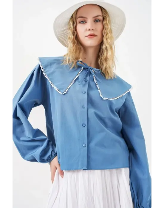 Bebe Yaka Gömlek 20314 - İndigo